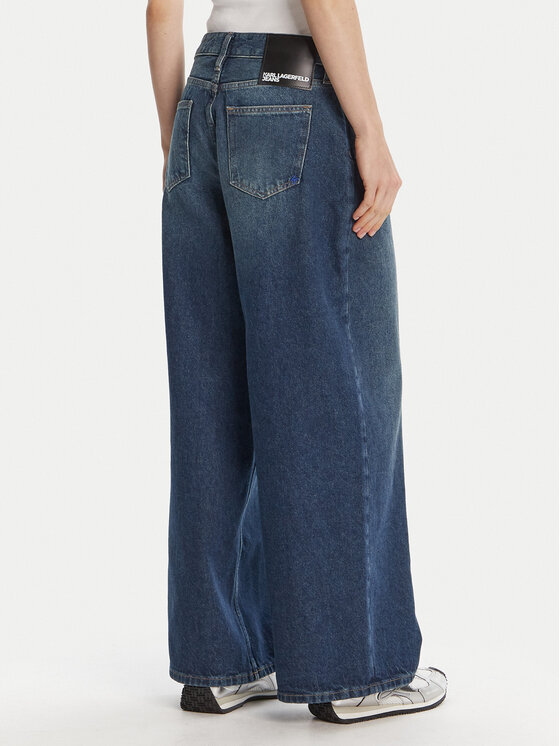 Karl Lagerfeld Jeans Karl Lagerfeld Jeans Jeans hlače A3W10079 Modra Wide Leg
