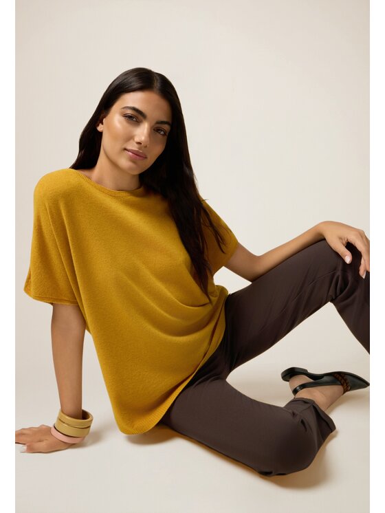 Oltre Oltre Cardigan M047E002033N028 Giallo Baggy Fit