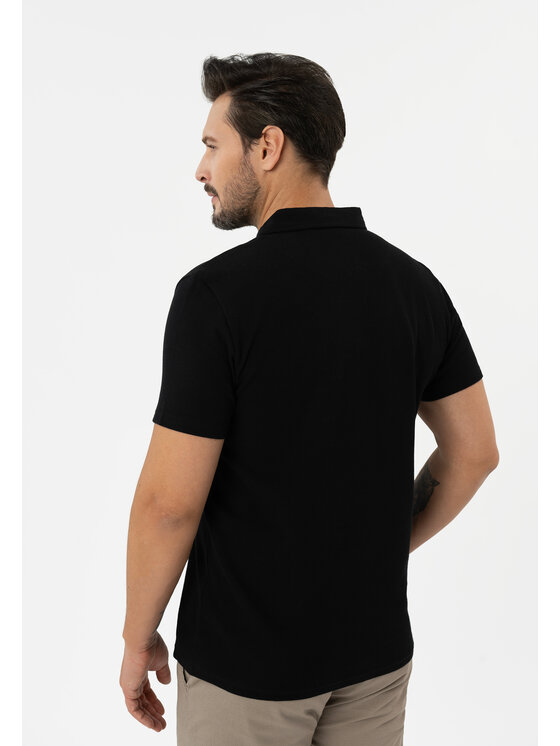 Volcano Volcano Polo O-DAMSON Czarny Regular Fit