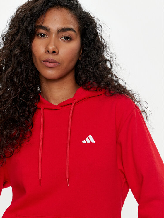 adidas Sweatshirt Essentials Small Logo IY1648 Rot Regular Fit Modivo