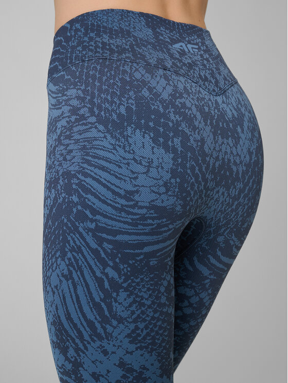4F 4F Legginsy TRAINING Turkusowy Slim Fit