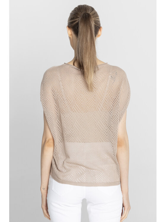 Deni Cler Milano Deni Cler Milano Sweter T-DC-S219-F2-20-18-1 Beżowy Regular Fit