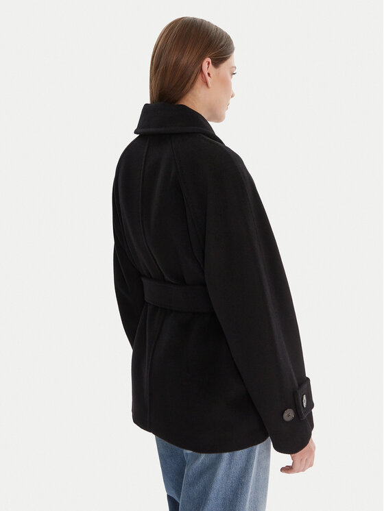 Marella Marella Vilnas mētelis Dovere 2523086112 Melns Regular Fit