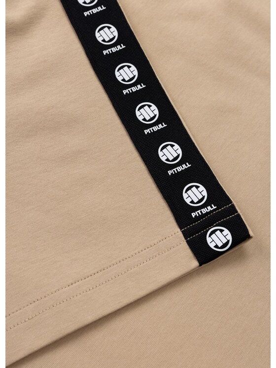 PITBULL PITBULL T-Shirt Koszulka męska TAPE NUGGET XXL Beżowy Regular Fit