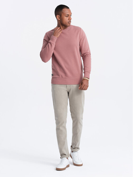 Ombre Ombre Mikina OM-SSBN-0159 Růžová Regular Fit