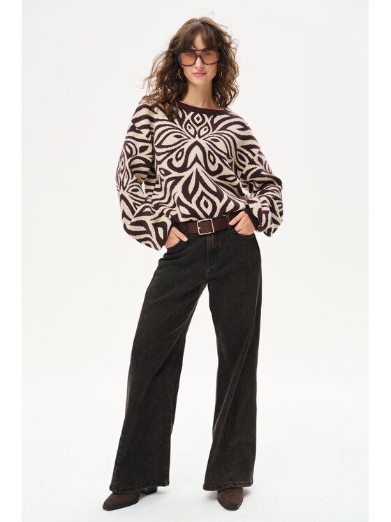 blue shadow blue shadow Sweter Pegy Brązowy Regular Fit