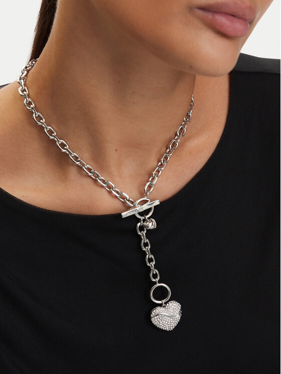 Guess Guess Naszyjnik JUBN04 494JW Srebrny