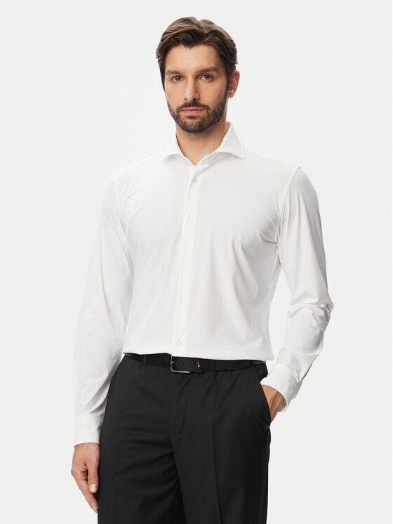 JOOP! Cămașă Jsh-247Pai3-N 30048248 Alb Slim Fit