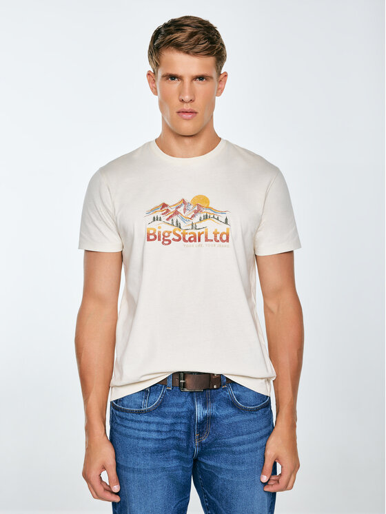 BIG STAR BIG STAR T-Shirt MIFER Kremowy Basic Fit