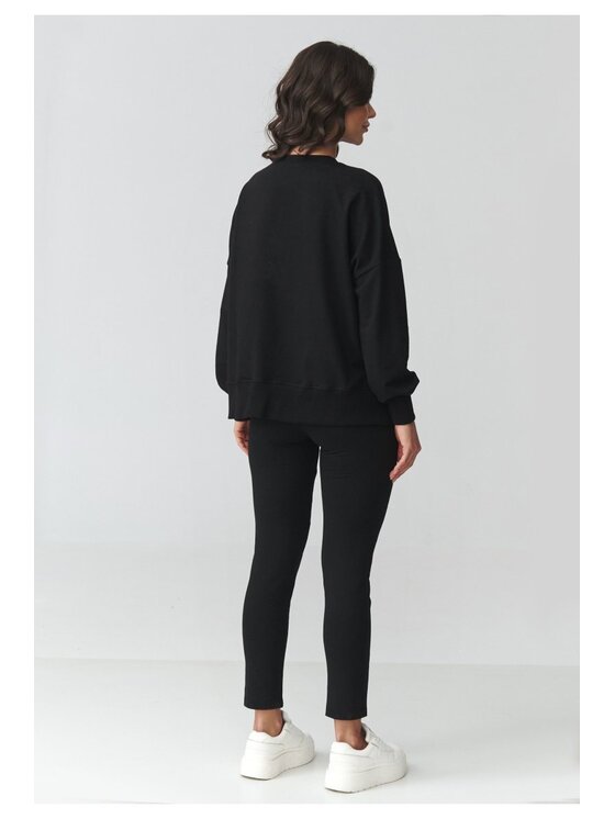 Makadamia Makadamia Dres M917 Czarny Loose Fit