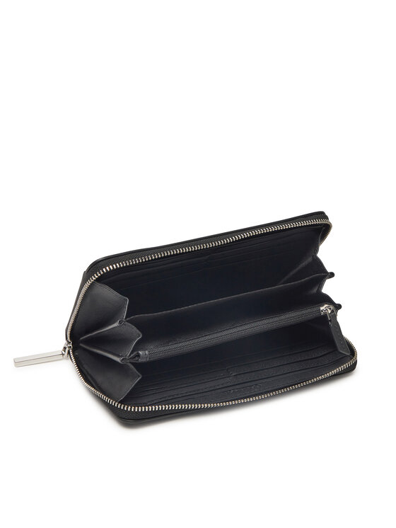 Calvin Klein Calvin Klein Великий жіночий гаманець Embossed Logo Large Zip Around K60K612952 Чорний