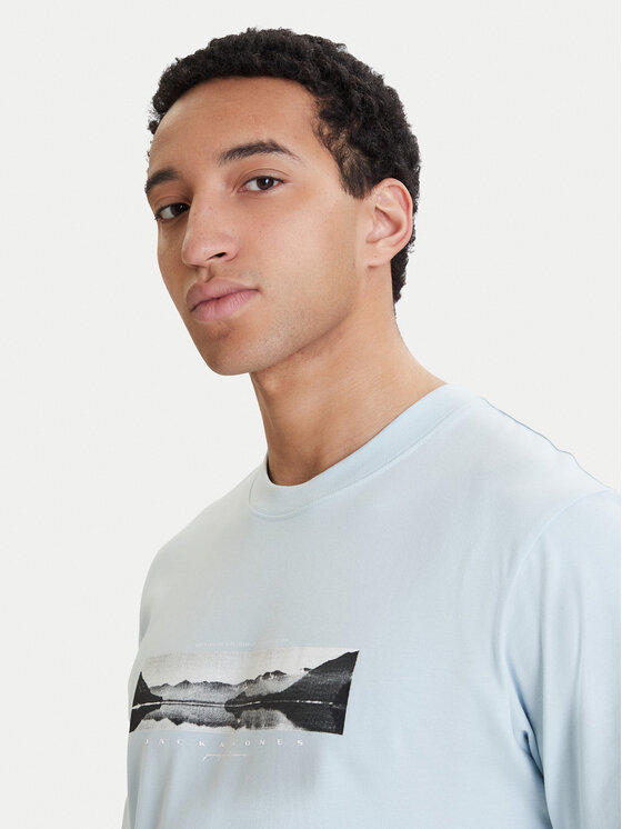 Jack & Jones Jack & Jones Tricou Fusion 12289870 Albastru deschis Relaxed Fit