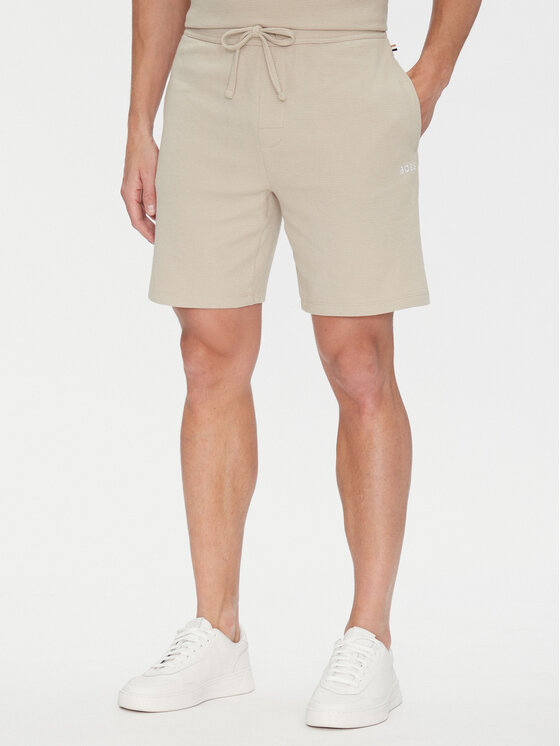 BOSS BOSS Sporta šorti Waffle 50535884 Bēšs Regular Fit