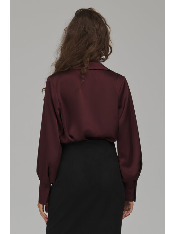 NIFE NIFE Halenka B237 Bordó Regular Fit