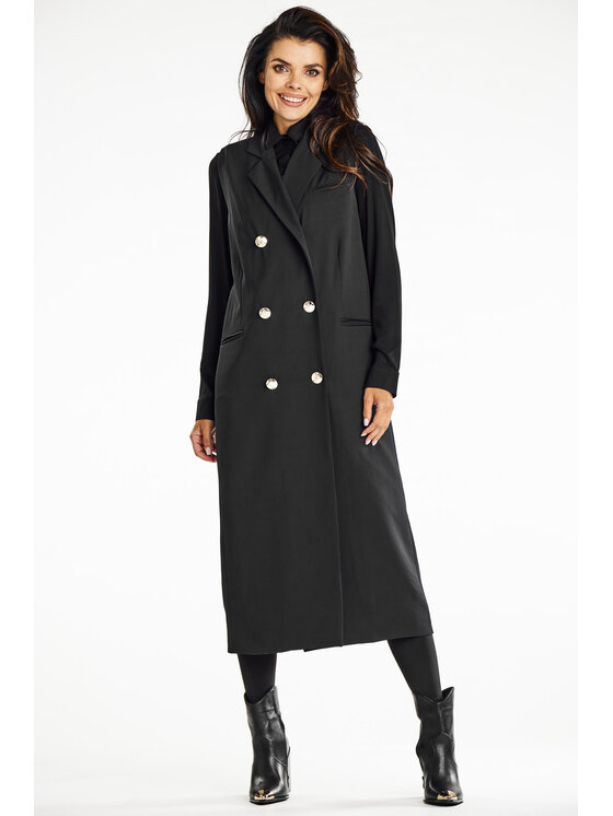 Awama Awama Kamizelka A664 Czarny Basic Fit