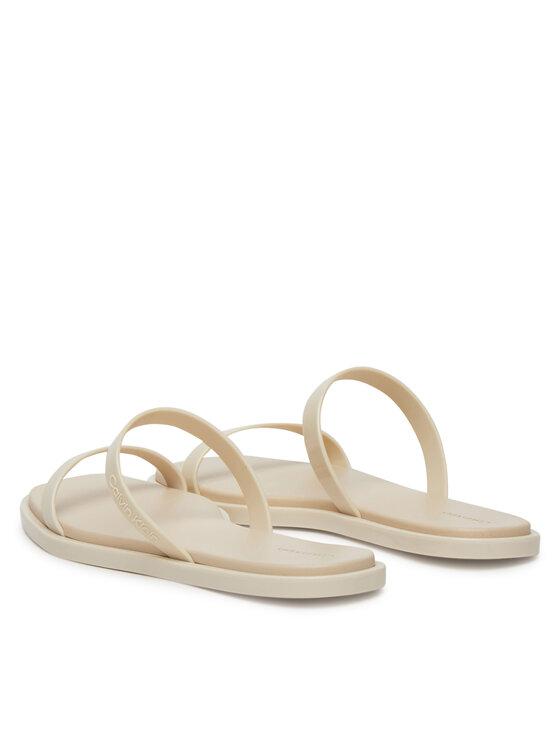 Calvin Klein Calvin Klein Şlapi Double Bar Slide - Jelly HW0HW02417 Écru
