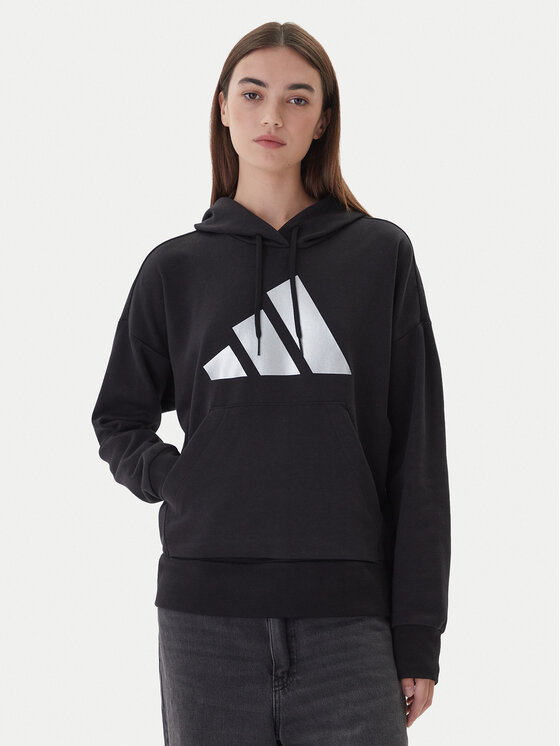 adidas adidas Суитшърт Holiday Metallic Graphic JV8526 Черен Regular Fit