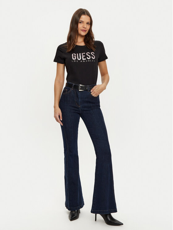 Guess Guess T-shirt W5RI19 I3Z14 Crna Regular Fit