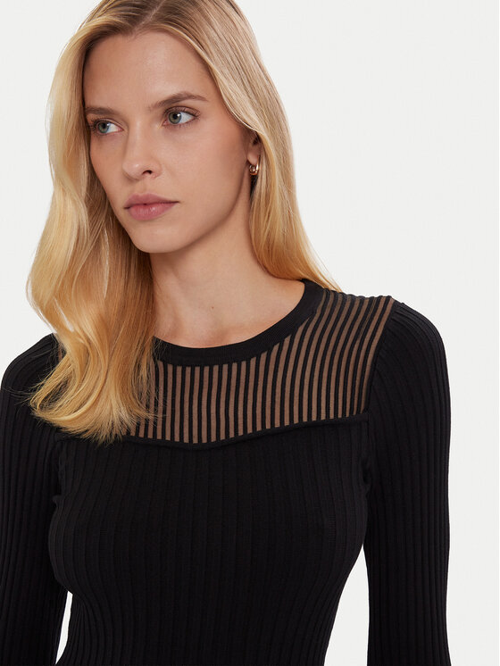 Morgan Morgan Kötött ruha 252-RMAN Fekete Slim Fit