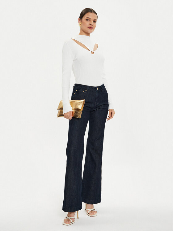 Morgan Morgan Pulover 241-MELINE Alb Slim Fit