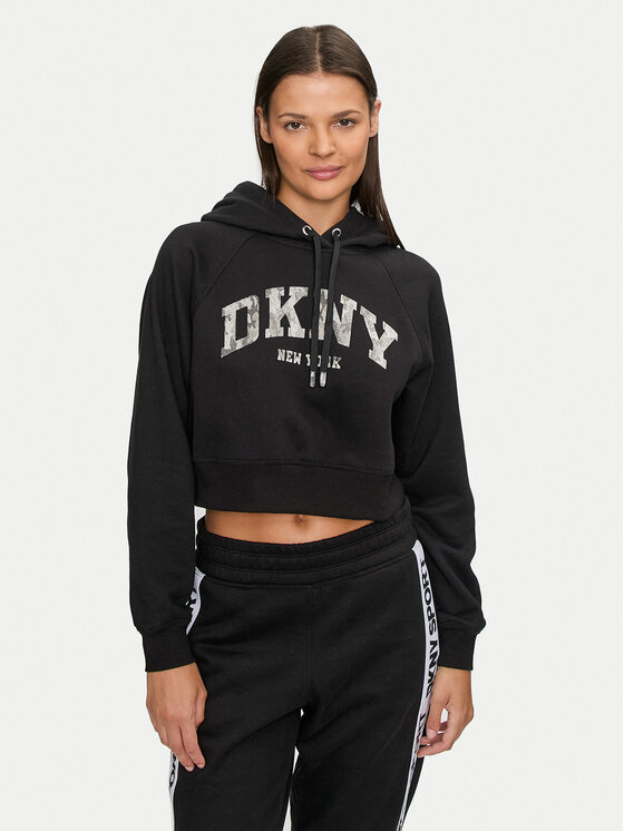 DKNY Sport Džemperis ar kapuci DP4T9938 Melns Regular Fit