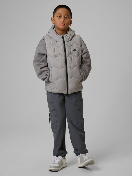 4F 4F Kamizelka OUTERWEAR Szary Regular Fit