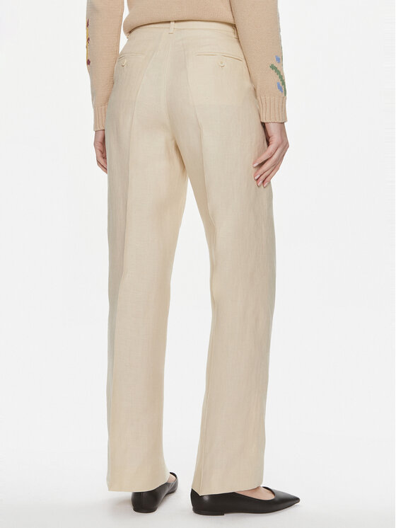 Weekend Max Mara Weekend Max Mara Hlače iz tkanine Malizia 2415131022 Bež Relaxed Fit