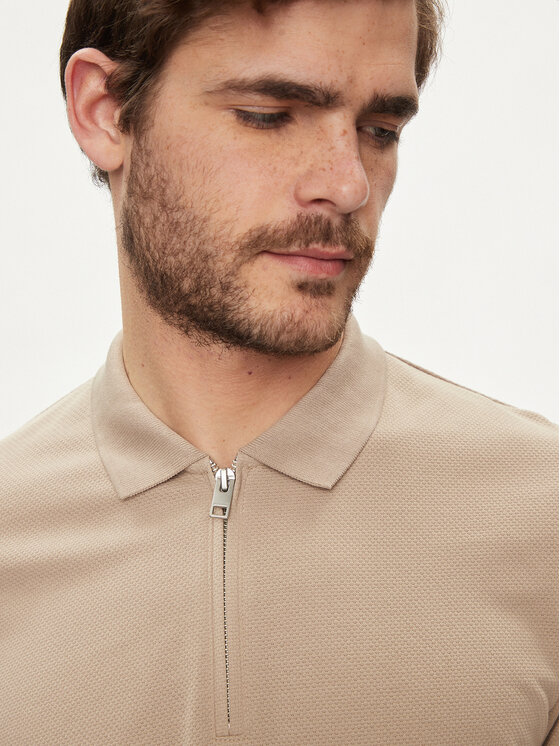 Jack&Jones Jack&Jones Тениска с яка и копчета Mac 12249324 Бежов Standard Fit