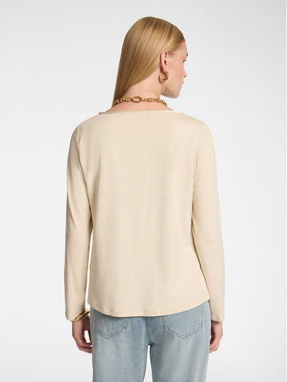 Elena Mirò Elena Mirò T-Shirt G057Z000708N002 Kremowy Regular Fit