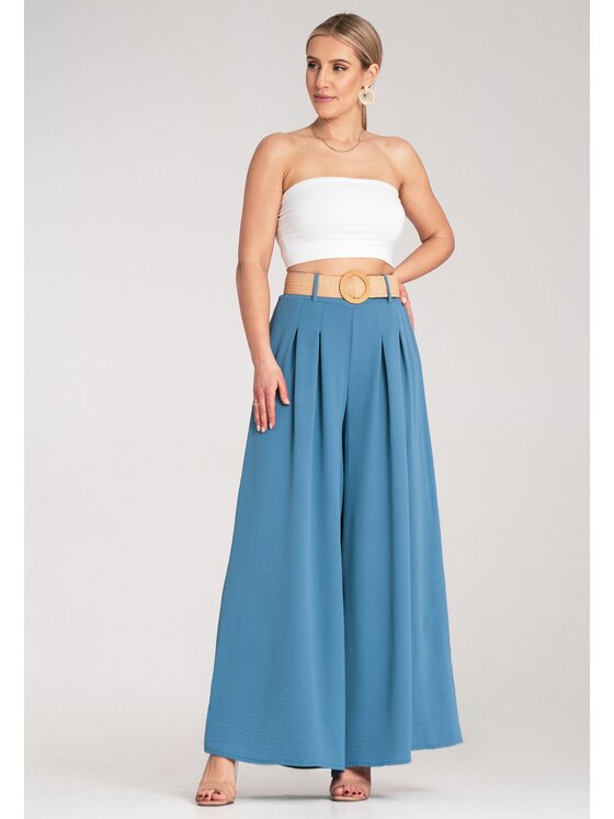 FIGL FIGL Bavlnené nohavice M1160 Modrá Loose Fit