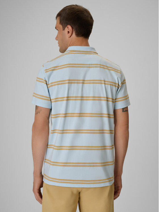 4F 4F Polo LAKESIDE ESCAPE Niebieski jasny Regular Fit