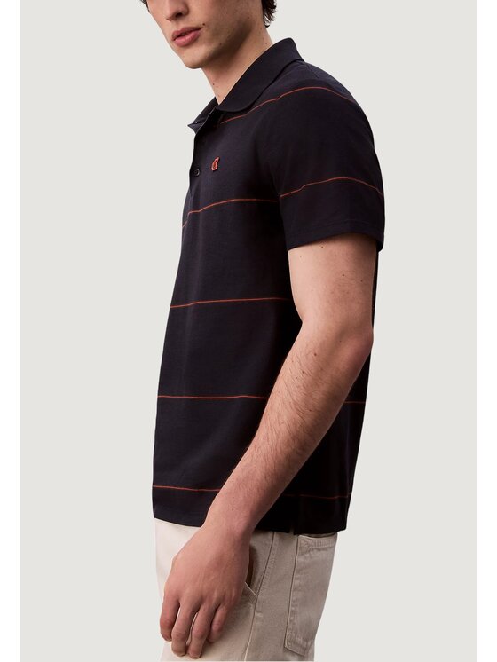 Calvin Klein Jeans Calvin Klein Jeans Polo SS CROSS GRAIN STRIP Μπλε Casual Fit