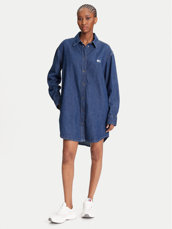 Tommy Jeans Tommy Jeans Sukienka jeansowa DW0DW21420 Granatowy Relaxed Fit