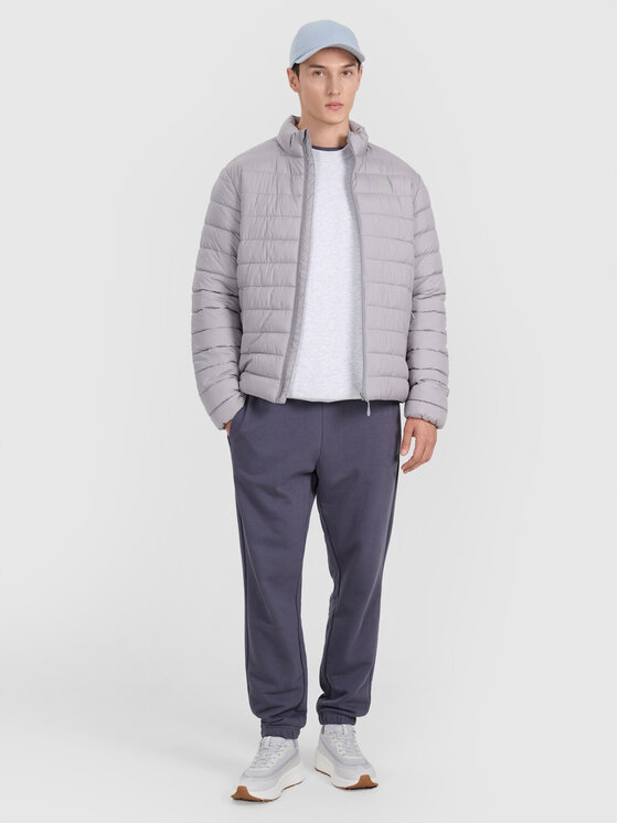 4F 4F Kurtka puchowa MIDSHOP TEXTILE Szary Regular Fit