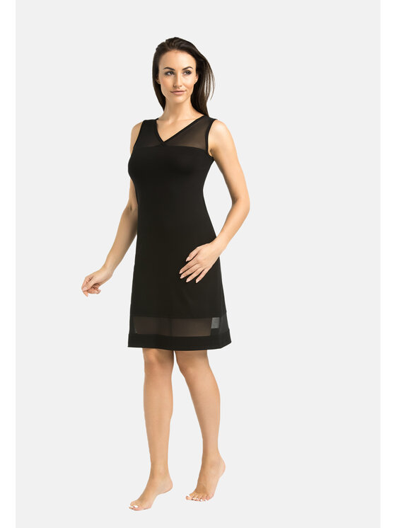 Teyli Teyli Koszula nocna 218 Czarny Regular Fit
