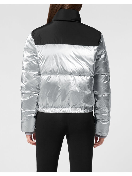 Plein Sport Plein Sport Kurtka bomber 10163 Srebrny Regular Fit