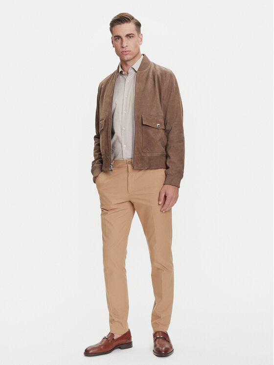 Michael Kors Michael Kors Bőrkabát CT5801E4R4 Barna Regular Fit
