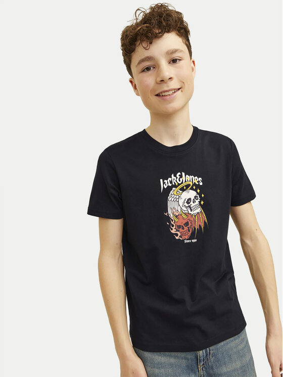 Jack&Jones Junior Jack&Jones Junior Majica Seven Skull 12263213 Črna Standard Fit