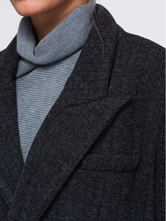 Ombre Ombre Kabát pro přechodné období OW-CT-E0019 Šedá Oversize