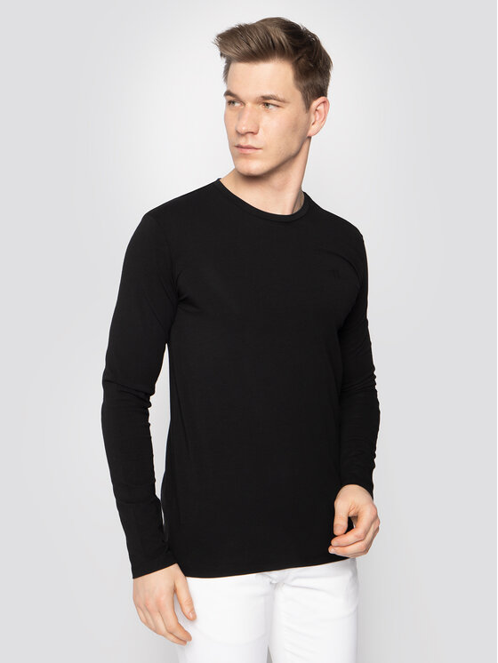 Trussardi Majica z dolgimi rokavi 52T00352 Črna Slim Fit