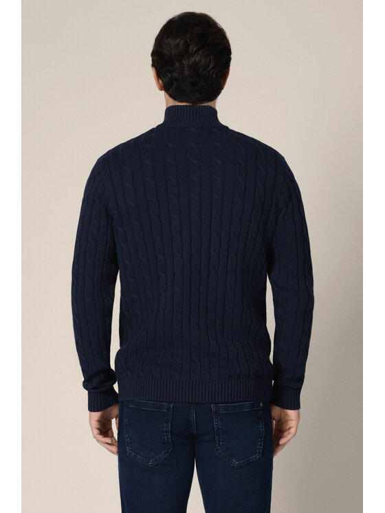 Lancerto Lancerto Sweter Cutter SW073225000037 Granatowy Regular Fit