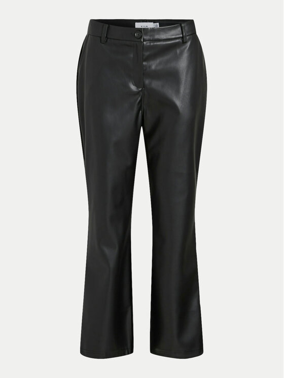 Vila Vila Pantaloni in similpelle Paloma 14098247 Nero Flare Fit