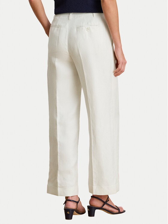 LAUREN RALPH LAUREN LAUREN RALPH LAUREN Bavlnené nohavice 200P08107001 Biela Wide Leg