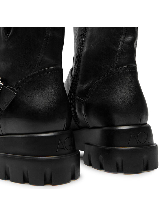 AGL AGL Μποτάκια Chunky Biker D756589PGKD0711013 Μαύρο