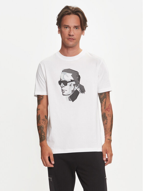KARL LAGERFELD KARL LAGERFELD T-krekls 755060 544242 Balts Regular Fit
