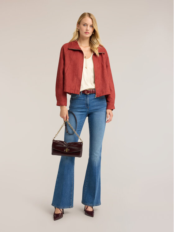Motivi Motivi Giacca in similpelle R013W000183N026 Rosso Boxy Fit