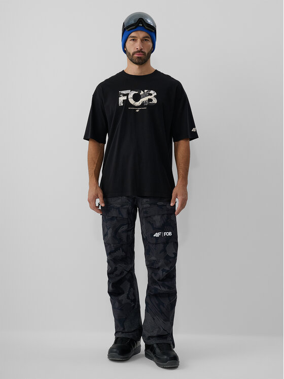 4F 4F T-Shirt FOB Czarny Loose Fit