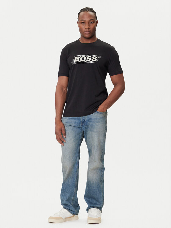 BOSS BOSS Majica Te_Wheel 50546381 Črna Regular Fit