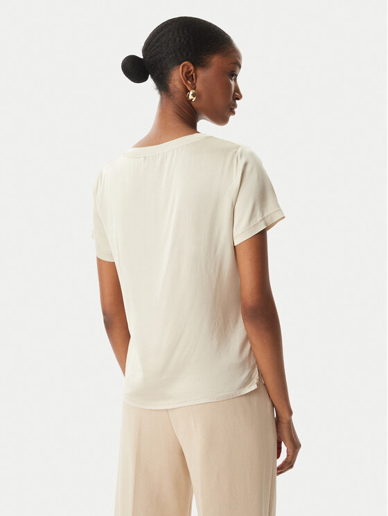 Maryley Maryley T-Shirt 26EB820/35LA Ανοιχτό μπεζ Regular Fit