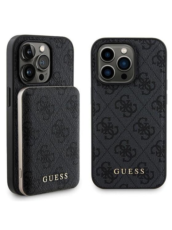 Zestaw prezentowy Guess, Czarny, etui do iPhone 15 Pro + powerbank 4G Metal Logo